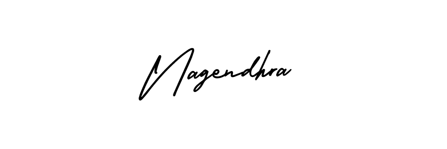 How to make Nagendhra name signature. Use AmerikaSignatureDemo-Regular style for creating short signs online. This is the latest handwritten sign. Nagendhra signature style 3 images and pictures png