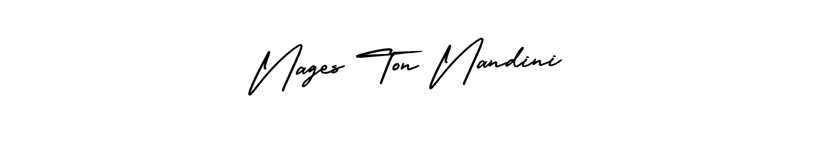 Nages Ton Nandini stylish signature style. Best Handwritten Sign (AmerikaSignatureDemo-Regular) for my name. Handwritten Signature Collection Ideas for my name Nages Ton Nandini. Nages Ton Nandini signature style 3 images and pictures png