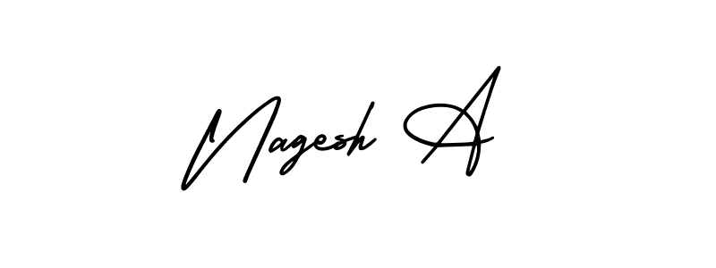 Nagesh A stylish signature style. Best Handwritten Sign (AmerikaSignatureDemo-Regular) for my name. Handwritten Signature Collection Ideas for my name Nagesh A. Nagesh A signature style 3 images and pictures png