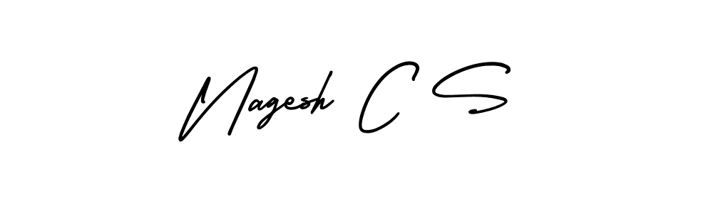 The best way (AmerikaSignatureDemo-Regular) to make a short signature is to pick only two or three words in your name. The name Nagesh C S include a total of six letters. For converting this name. Nagesh C S signature style 3 images and pictures png