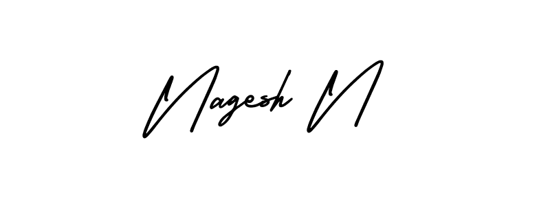 AmerikaSignatureDemo-Regular is a professional signature style that is perfect for those who want to add a touch of class to their signature. It is also a great choice for those who want to make their signature more unique. Get Nagesh N name to fancy signature for free. Nagesh N signature style 3 images and pictures png