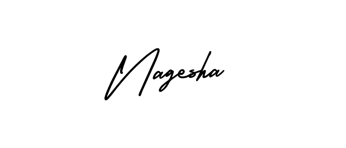 The best way (AmerikaSignatureDemo-Regular) to make a short signature is to pick only two or three words in your name. The name Nagesha include a total of six letters. For converting this name. Nagesha signature style 3 images and pictures png