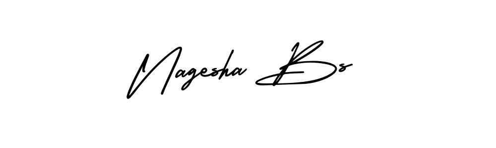 How to make Nagesha Bs name signature. Use AmerikaSignatureDemo-Regular style for creating short signs online. This is the latest handwritten sign. Nagesha Bs signature style 3 images and pictures png