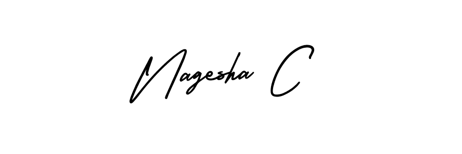 Make a beautiful signature design for name Nagesha C. With this signature (AmerikaSignatureDemo-Regular) style, you can create a handwritten signature for free. Nagesha C signature style 3 images and pictures png