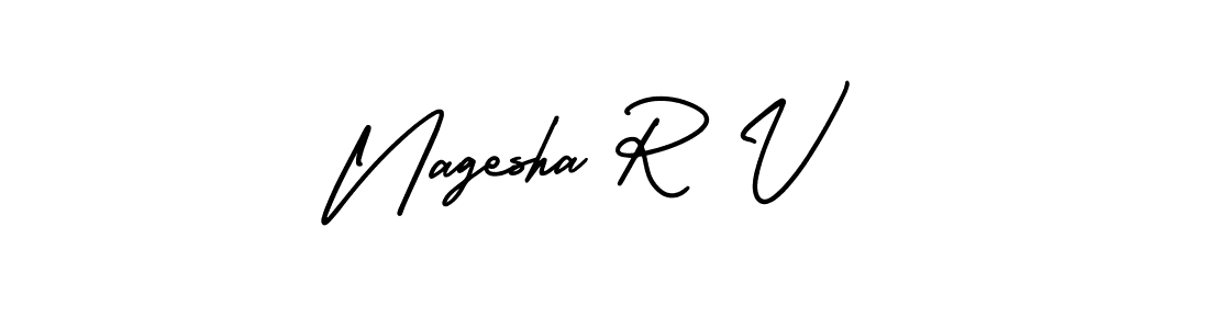 Nagesha R V stylish signature style. Best Handwritten Sign (AmerikaSignatureDemo-Regular) for my name. Handwritten Signature Collection Ideas for my name Nagesha R V. Nagesha R V signature style 3 images and pictures png