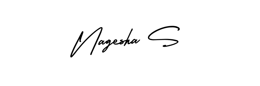 Use a signature maker to create a handwritten signature online. With this signature software, you can design (AmerikaSignatureDemo-Regular) your own signature for name Nagesha S. Nagesha S signature style 3 images and pictures png