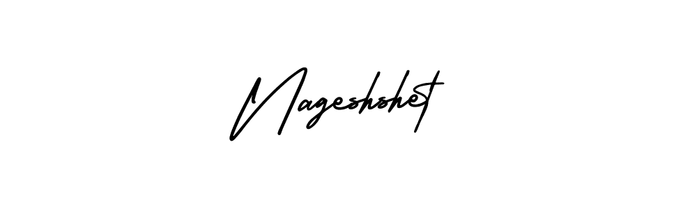 Similarly AmerikaSignatureDemo-Regular is the best handwritten signature design. Signature creator online .You can use it as an online autograph creator for name Nageshshet. Nageshshet signature style 3 images and pictures png