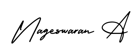 A modern signature idea for name Nageswaran A using AmerikaSignatureDemo-Regular font. Clean strokes and elegant curves make it stand out instantly. Nageswaran A signature style 3 images and pictures png