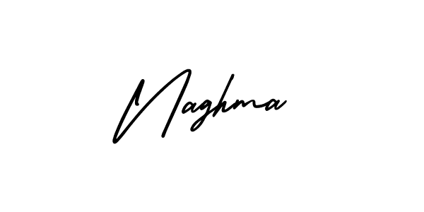 Use a signature maker to create a handwritten signature online. With this signature software, you can design (AmerikaSignatureDemo-Regular) your own signature for name Naghma. Naghma signature style 3 images and pictures png