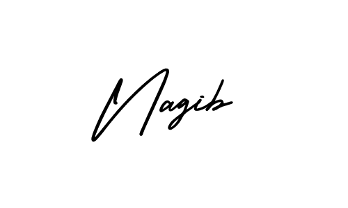 Make a beautiful signature design for name Nagib. With this signature (AmerikaSignatureDemo-Regular) style, you can create a handwritten signature for free. Nagib signature style 3 images and pictures png