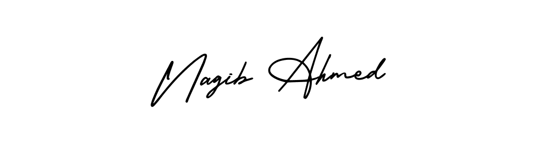 Use a signature maker to create a handwritten signature online. With this signature software, you can design (AmerikaSignatureDemo-Regular) your own signature for name Nagib Ahmed. Nagib Ahmed signature style 3 images and pictures png