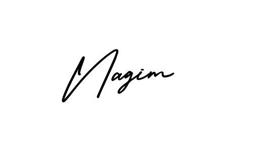 Create a beautiful signature design for name Nagim. With this signature (AmerikaSignatureDemo-Regular) fonts, you can make a handwritten signature for free. Nagim signature style 3 images and pictures png