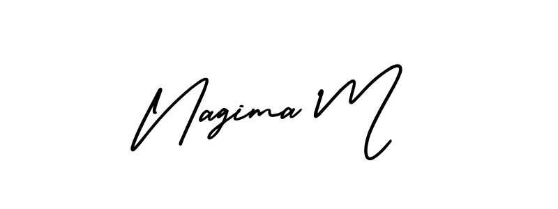 Also we have Nagima M name is the best signature style. Create professional handwritten signature collection using AmerikaSignatureDemo-Regular autograph style. Nagima M signature style 3 images and pictures png