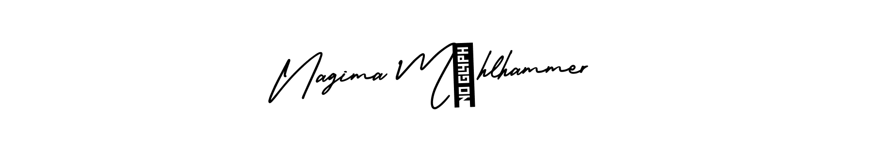 Similarly AmerikaSignatureDemo-Regular is the best handwritten signature design. Signature creator online .You can use it as an online autograph creator for name Nagima Mühlhammer. Nagima Mühlhammer signature style 3 images and pictures png