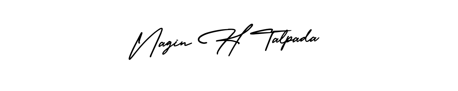 Nagin H Talpada stylish signature style. Best Handwritten Sign (AmerikaSignatureDemo-Regular) for my name. Handwritten Signature Collection Ideas for my name Nagin H Talpada. Nagin H Talpada signature style 3 images and pictures png