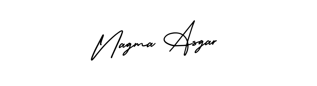 See photos of Nagma Asgar official signature by Spectra . Check more albums & portfolios. Read reviews & check more about AmerikaSignatureDemo-Regular font. Nagma Asgar signature style 3 images and pictures png