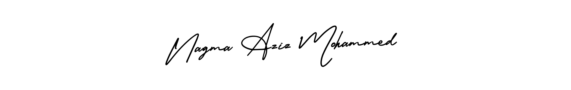 AmerikaSignatureDemo-Regular is a professional signature style that is perfect for those who want to add a touch of class to their signature. It is also a great choice for those who want to make their signature more unique. Get Nagma Aziz Mohammed name to fancy signature for free. Nagma Aziz Mohammed signature style 3 images and pictures png