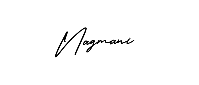 How to make Nagmani name signature. Use AmerikaSignatureDemo-Regular style for creating short signs online. This is the latest handwritten sign. Nagmani signature style 3 images and pictures png