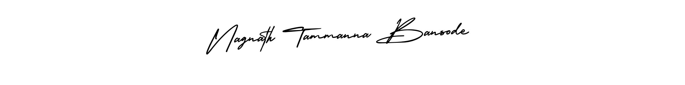 You should practise on your own different ways (AmerikaSignatureDemo-Regular) to write your name (Nagnath Tammanna Bansode) in signature. don't let someone else do it for you. Nagnath Tammanna Bansode signature style 3 images and pictures png