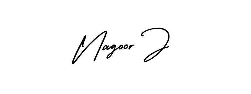 Design your own signature with our free online signature maker. With this signature software, you can create a handwritten (AmerikaSignatureDemo-Regular) signature for name Nagoor J. Nagoor J signature style 3 images and pictures png
