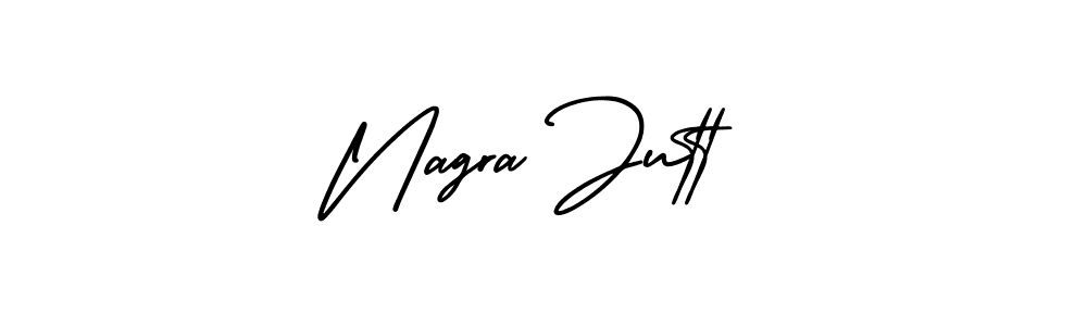 The best way (AmerikaSignatureDemo-Regular) to make a short signature is to pick only two or three words in your name. The name Nagra Jutt include a total of six letters. For converting this name. Nagra Jutt signature style 3 images and pictures png