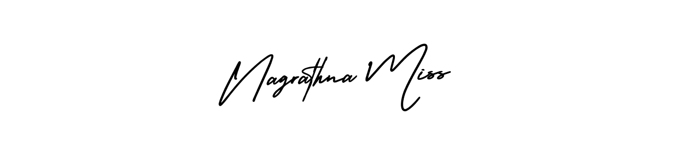 Nagrathna Miss stylish signature style. Best Handwritten Sign (AmerikaSignatureDemo-Regular) for my name. Handwritten Signature Collection Ideas for my name Nagrathna Miss. Nagrathna Miss signature style 3 images and pictures png