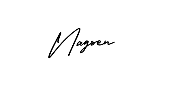 Use a signature maker to create a handwritten signature online. With this signature software, you can design (AmerikaSignatureDemo-Regular) your own signature for name Nagsen. Nagsen signature style 3 images and pictures png