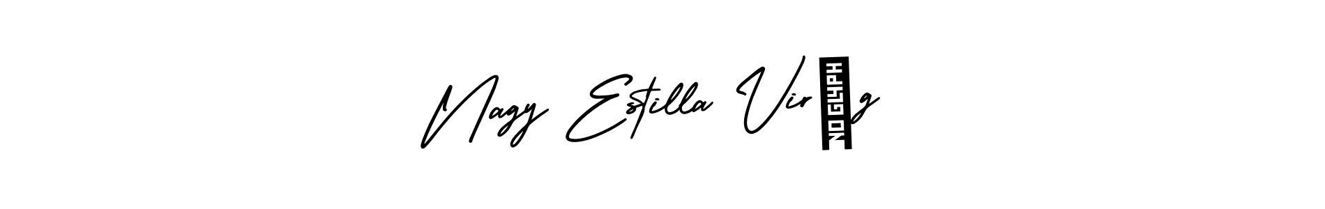 The best way (AmerikaSignatureDemo-Regular) to make a short signature is to pick only two or three words in your name. The name Nagy Estilla Virág include a total of six letters. For converting this name. Nagy Estilla Virág signature style 3 images and pictures png