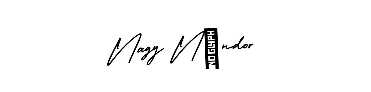 AmerikaSignatureDemo-Regular is a professional signature style that is perfect for those who want to add a touch of class to their signature. It is also a great choice for those who want to make their signature more unique. Get Nagy Nándor name to fancy signature for free. Nagy Nándor signature style 3 images and pictures png