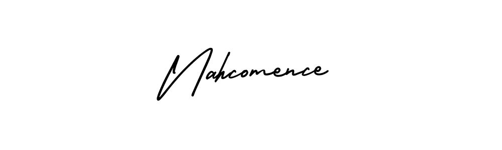 Similarly AmerikaSignatureDemo-Regular is the best handwritten signature design. Signature creator online .You can use it as an online autograph creator for name Nahcomence. Nahcomence signature style 3 images and pictures png