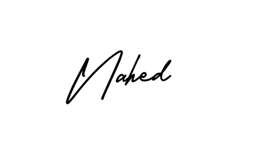 Nahed stylish signature style. Best Handwritten Sign (AmerikaSignatureDemo-Regular) for my name. Handwritten Signature Collection Ideas for my name Nahed. Nahed signature style 3 images and pictures png