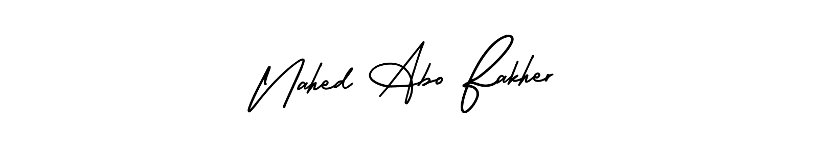 How to make Nahed Abo Fakher signature? AmerikaSignatureDemo-Regular is a professional autograph style. Create handwritten signature for Nahed Abo Fakher name. Nahed Abo Fakher signature style 3 images and pictures png