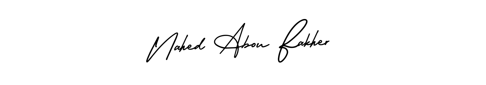 Check out images of Autograph of Nahed Abou Fakher name. Actor Nahed Abou Fakher Signature Style. AmerikaSignatureDemo-Regular is a professional sign style online. Nahed Abou Fakher signature style 3 images and pictures png