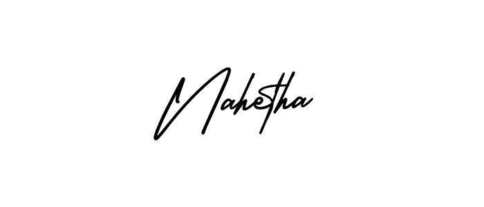 The best way (AmerikaSignatureDemo-Regular) to make a short signature is to pick only two or three words in your name. The name Nahetha include a total of six letters. For converting this name. Nahetha signature style 3 images and pictures png