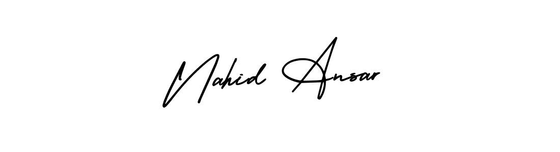 Make a beautiful signature design for name Nahid Ansar. Use this online signature maker to create a handwritten signature for free. Nahid Ansar signature style 3 images and pictures png