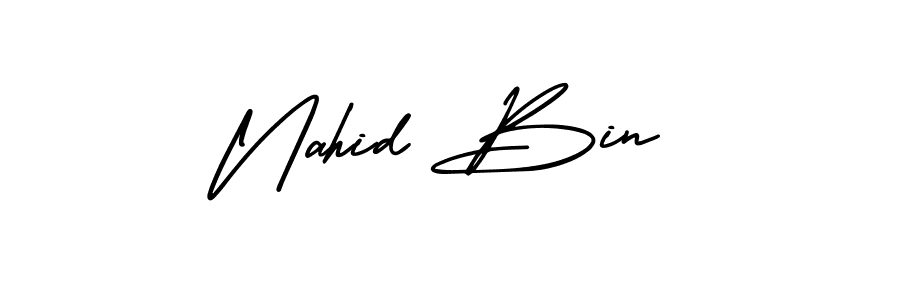 It looks lik you need a new signature style for name Nahid Bin. Design unique handwritten (AmerikaSignatureDemo-Regular) signature with our free signature maker in just a few clicks. Nahid Bin signature style 3 images and pictures png