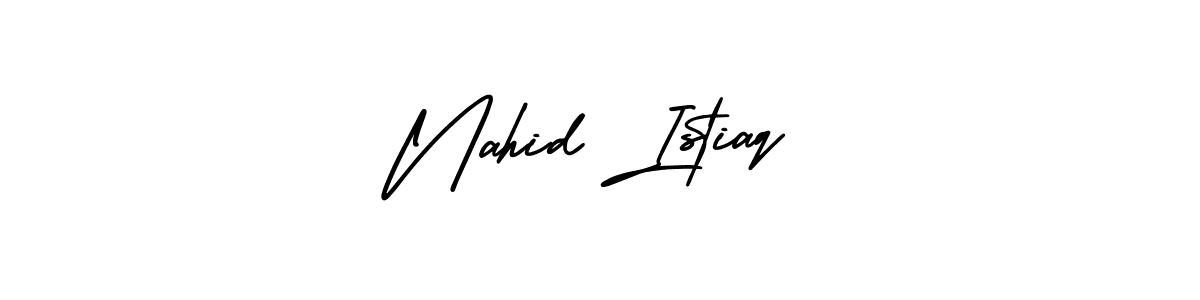 This is the best signature style for the Nahid Istiaq name. Also you like these signature font (AmerikaSignatureDemo-Regular). Mix name signature. Nahid Istiaq signature style 3 images and pictures png