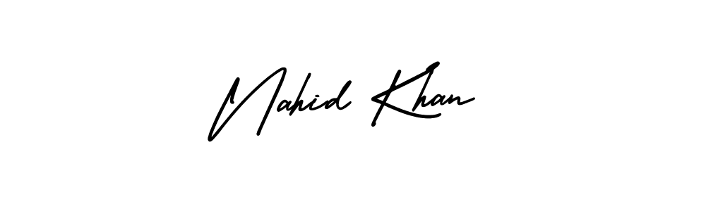 Make a beautiful signature design for name Nahid Khan. With this signature (AmerikaSignatureDemo-Regular) style, you can create a handwritten signature for free. Nahid Khan signature style 3 images and pictures png