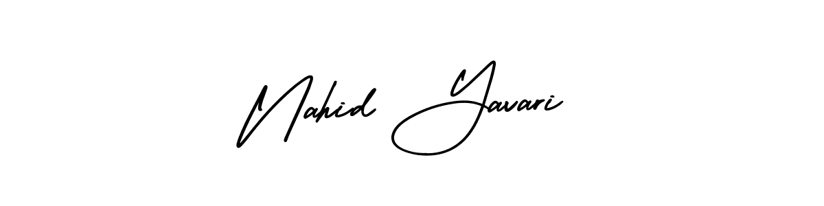 AmerikaSignatureDemo-Regular is a professional signature style that is perfect for those who want to add a touch of class to their signature. It is also a great choice for those who want to make their signature more unique. Get Nahid Yavari name to fancy signature for free. Nahid Yavari signature style 3 images and pictures png