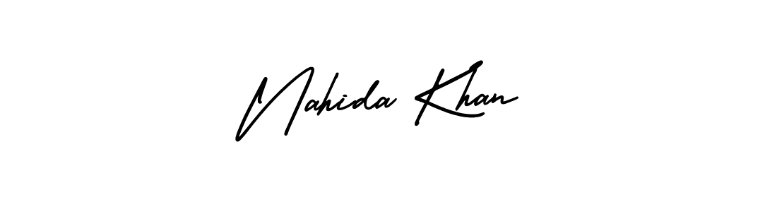 Make a beautiful signature design for name Nahida Khan. With this signature (AmerikaSignatureDemo-Regular) style, you can create a handwritten signature for free. Nahida Khan signature style 3 images and pictures png