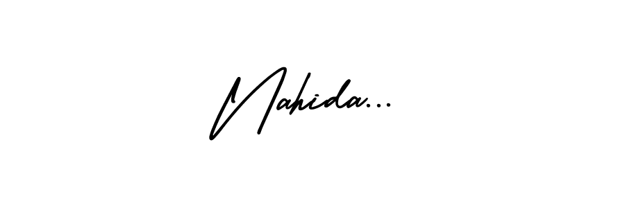 You should practise on your own different ways (AmerikaSignatureDemo-Regular) to write your name (Nahida...) in signature. don't let someone else do it for you. Nahida... signature style 3 images and pictures png