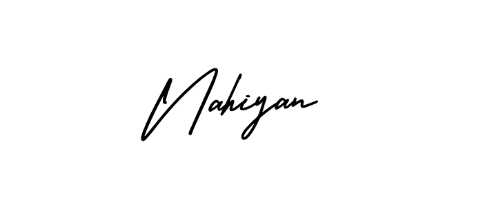 if you are searching for the best signature style for your name Nahiyan. so please give up your signature search. here we have designed multiple signature styles  using AmerikaSignatureDemo-Regular. Nahiyan signature style 3 images and pictures png