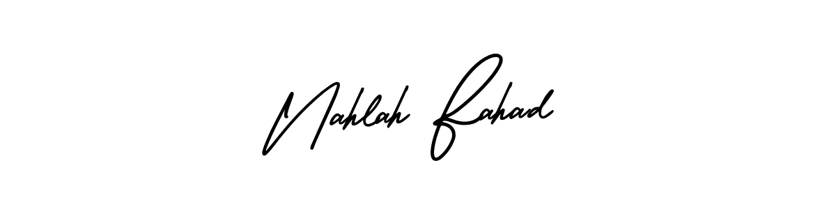 Design your own signature with our free online signature maker. With this signature software, you can create a handwritten (AmerikaSignatureDemo-Regular) signature for name Nahlah Fahad. Nahlah Fahad signature style 3 images and pictures png