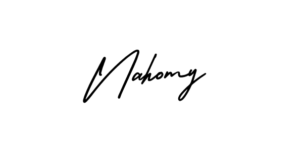 How to Draw Nahomy signature style? AmerikaSignatureDemo-Regular is a latest design signature styles for name Nahomy. Nahomy signature style 3 images and pictures png