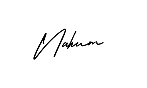Use a signature maker to create a handwritten signature online. With this signature software, you can design (AmerikaSignatureDemo-Regular) your own signature for name Nahum. Nahum signature style 3 images and pictures png