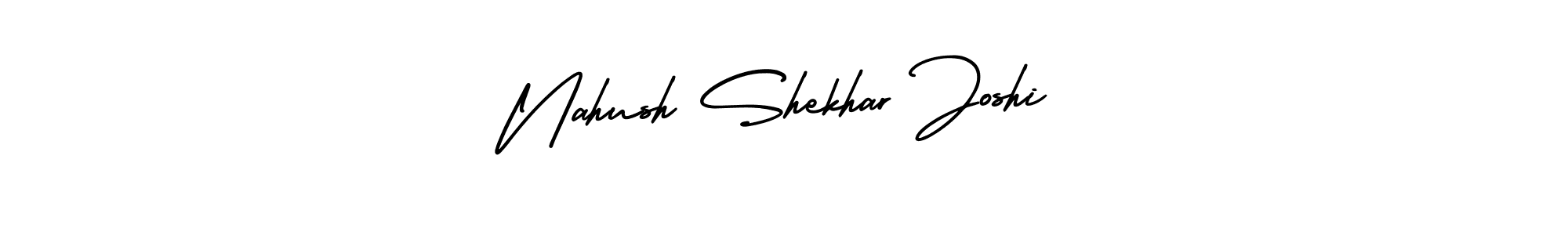 This is the best signature style for the Nahush Shekhar Joshi name. Also you like these signature font (AmerikaSignatureDemo-Regular). Mix name signature. Nahush Shekhar Joshi signature style 3 images and pictures png