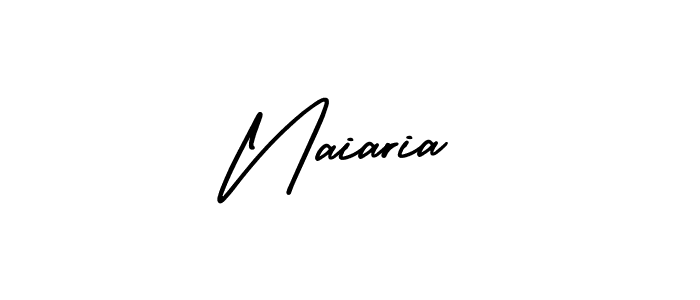 The best way (AmerikaSignatureDemo-Regular) to make a short signature is to pick only two or three words in your name. The name Naiaria include a total of six letters. For converting this name. Naiaria signature style 3 images and pictures png