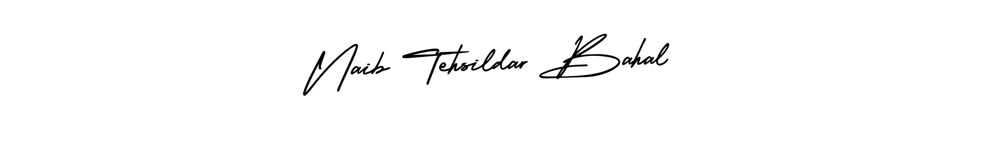 You should practise on your own different ways (AmerikaSignatureDemo-Regular) to write your name (Naib Tehsildar Bahal) in signature. don't let someone else do it for you. Naib Tehsildar Bahal signature style 3 images and pictures png