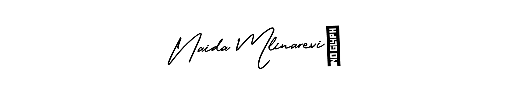 How to make Naida Mlinarević signature? AmerikaSignatureDemo-Regular is a professional autograph style. Create handwritten signature for Naida Mlinarević name. Naida Mlinarević signature style 3 images and pictures png