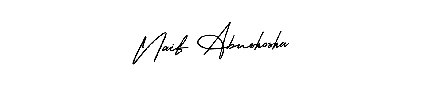 You should practise on your own different ways (AmerikaSignatureDemo-Regular) to write your name (Naif Abushosha) in signature. don't let someone else do it for you. Naif Abushosha signature style 3 images and pictures png